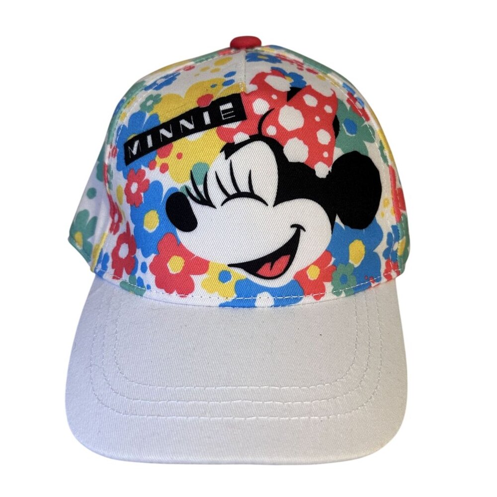 Disney Parks Minnie Mouse Floral Baseball Cap for Kids One Size Adjustable VGC
